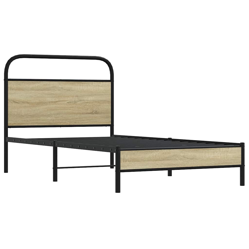 sengeramme 90x190 cm uden madras konstrueret træ sonoma-eg