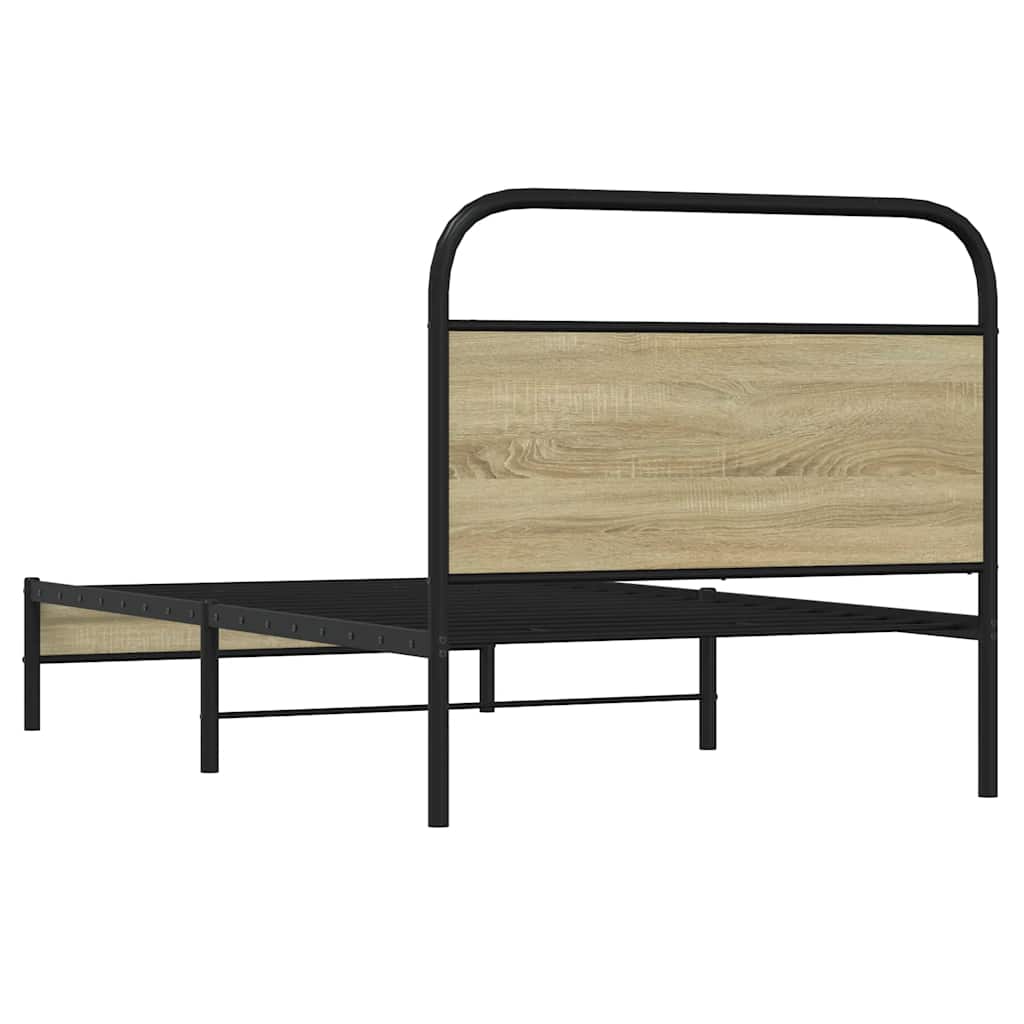 sengeramme 90x190 cm uden madras konstrueret træ sonoma-eg