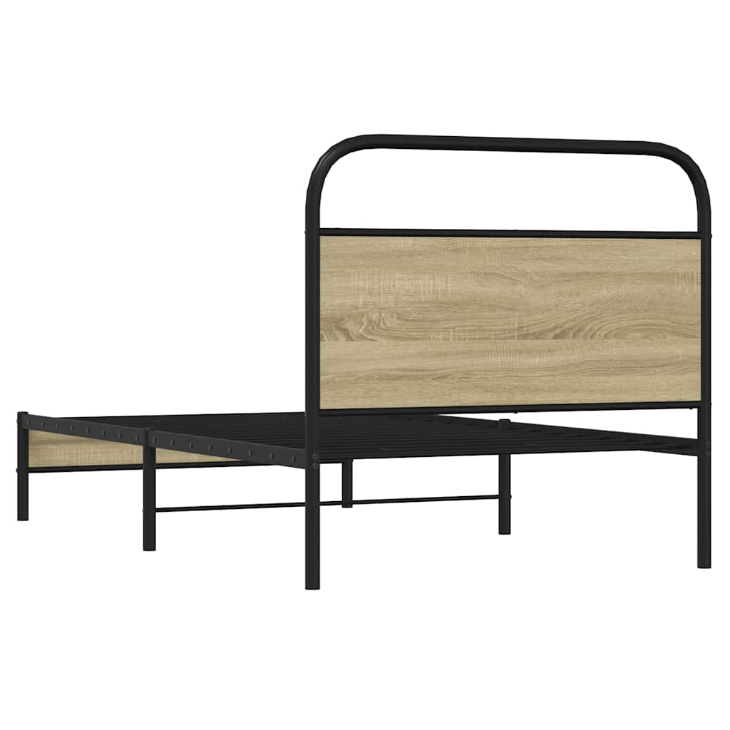 sengeramme 107x203 cm uden madras konstrueret træ sonoma-eg