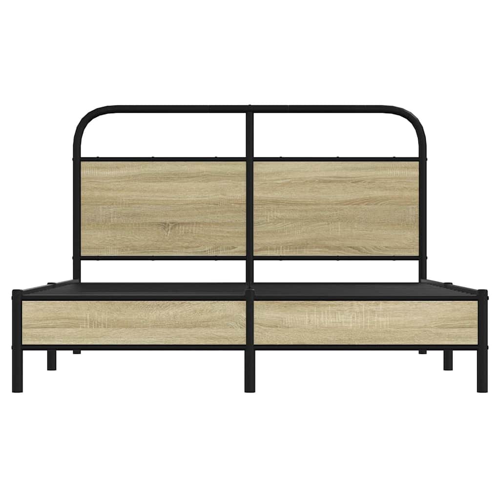 sengeramme 140x190 cm uden madras konstrueret træ sonoma-eg
