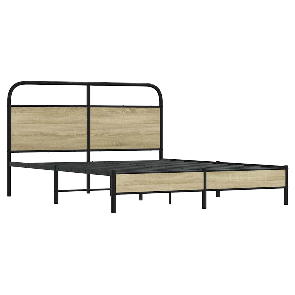 sengeramme 150x200 cm uden madras konstrueret træ sonoma-eg