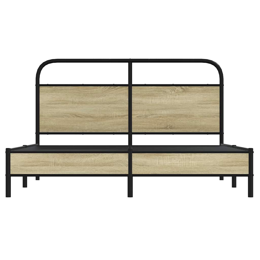 sengeramme 150x200 cm uden madras konstrueret træ sonoma-eg