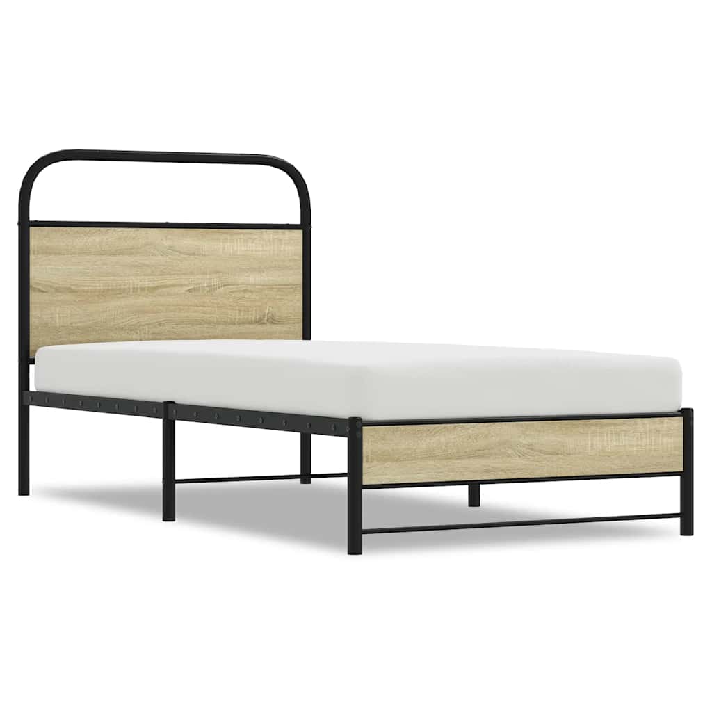 sengeramme 75x190 cm uden madras konstrueret træ sonoma-eg