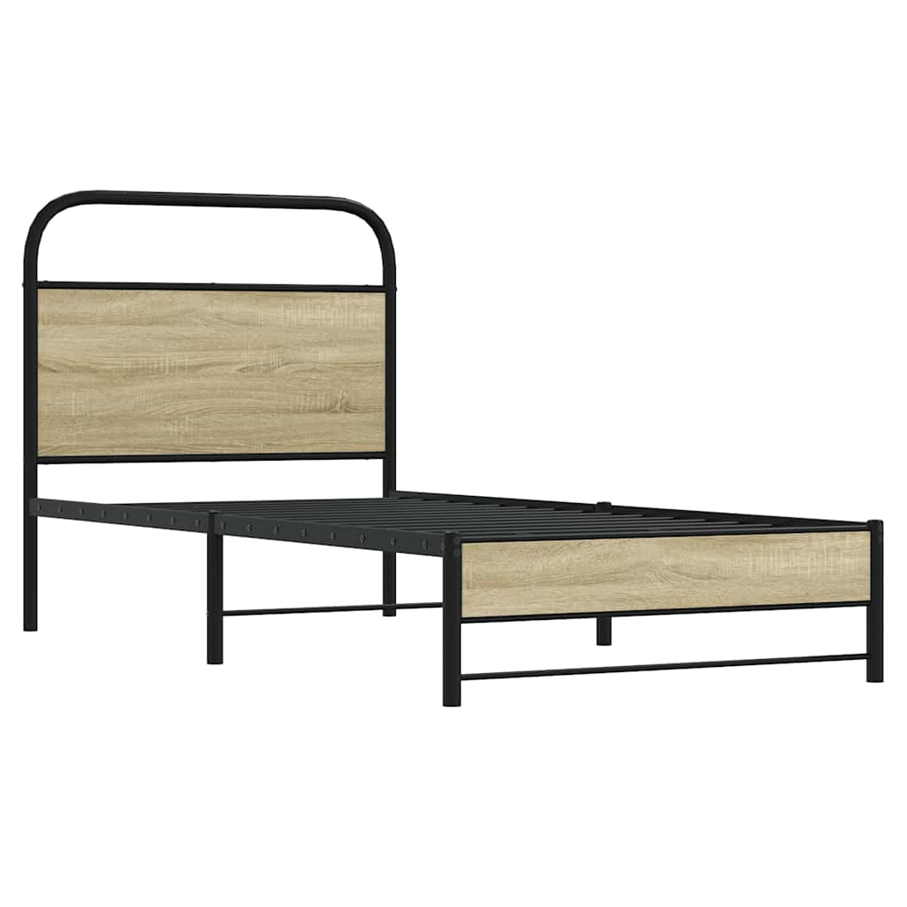 sengeramme 75x190 cm uden madras konstrueret træ sonoma-eg