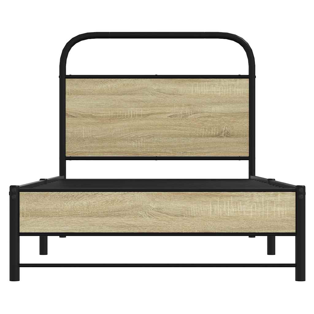 sengeramme 75x190 cm uden madras konstrueret træ sonoma-eg