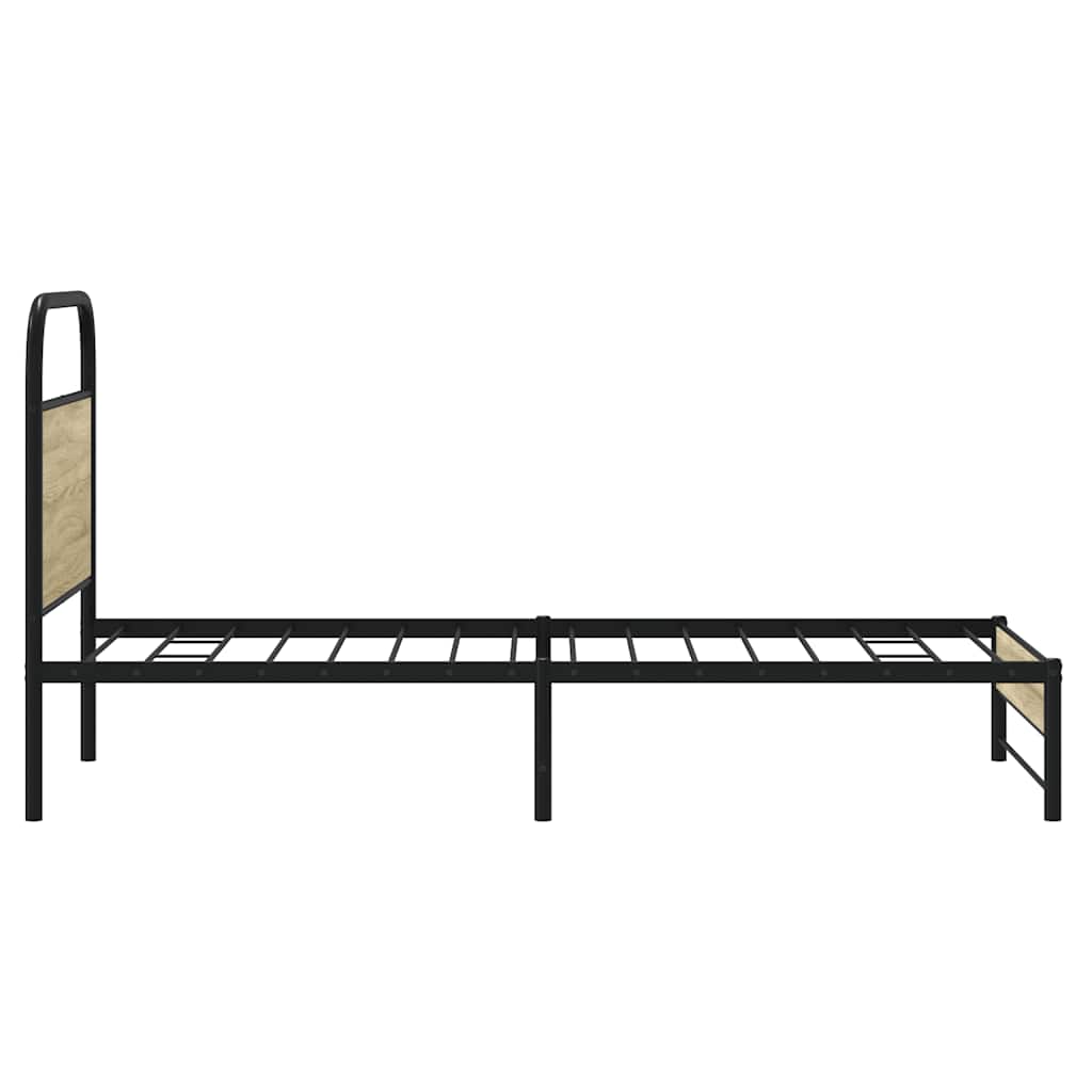 sengeramme 75x190 cm uden madras konstrueret træ sonoma-eg