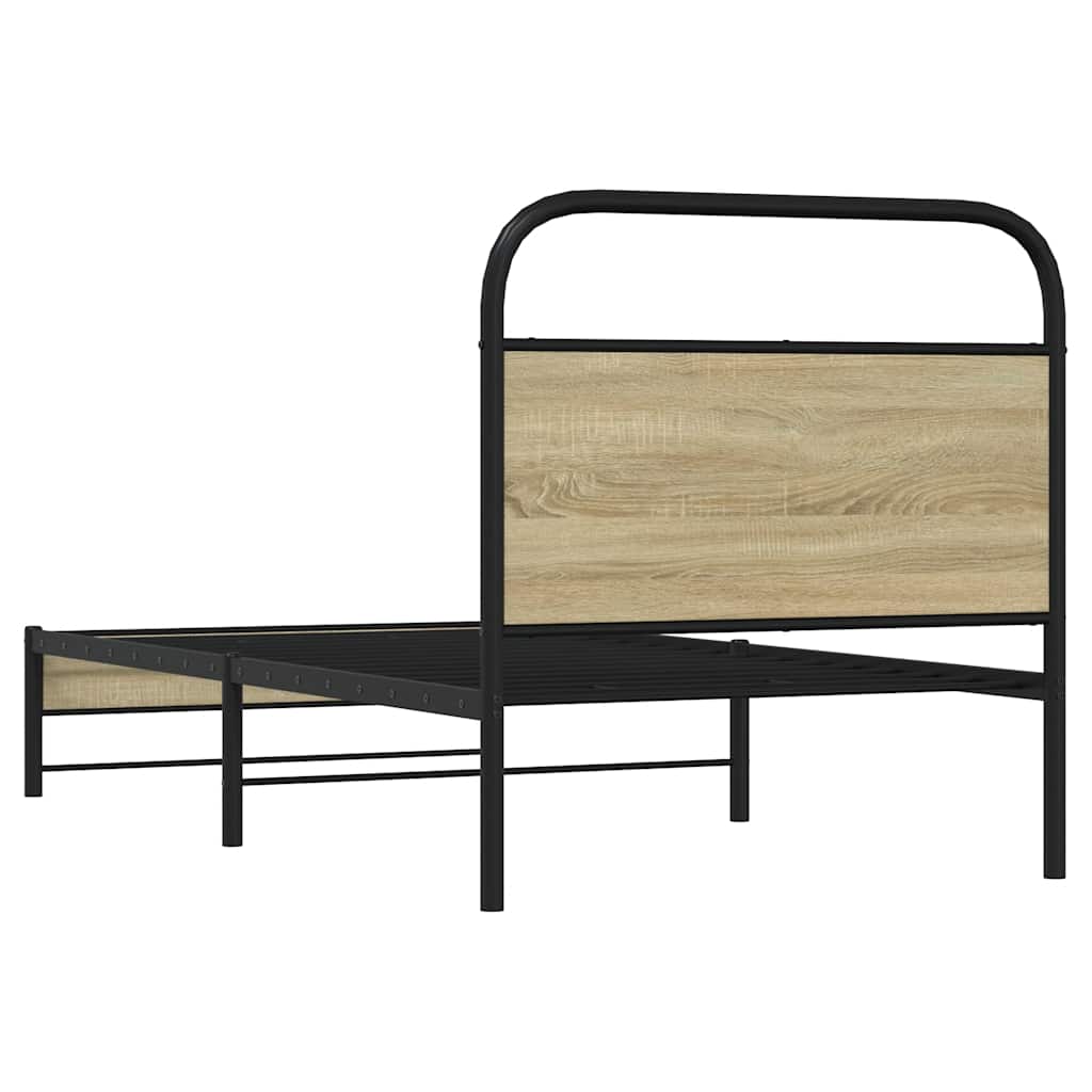 sengeramme 75x190 cm uden madras konstrueret træ sonoma-eg