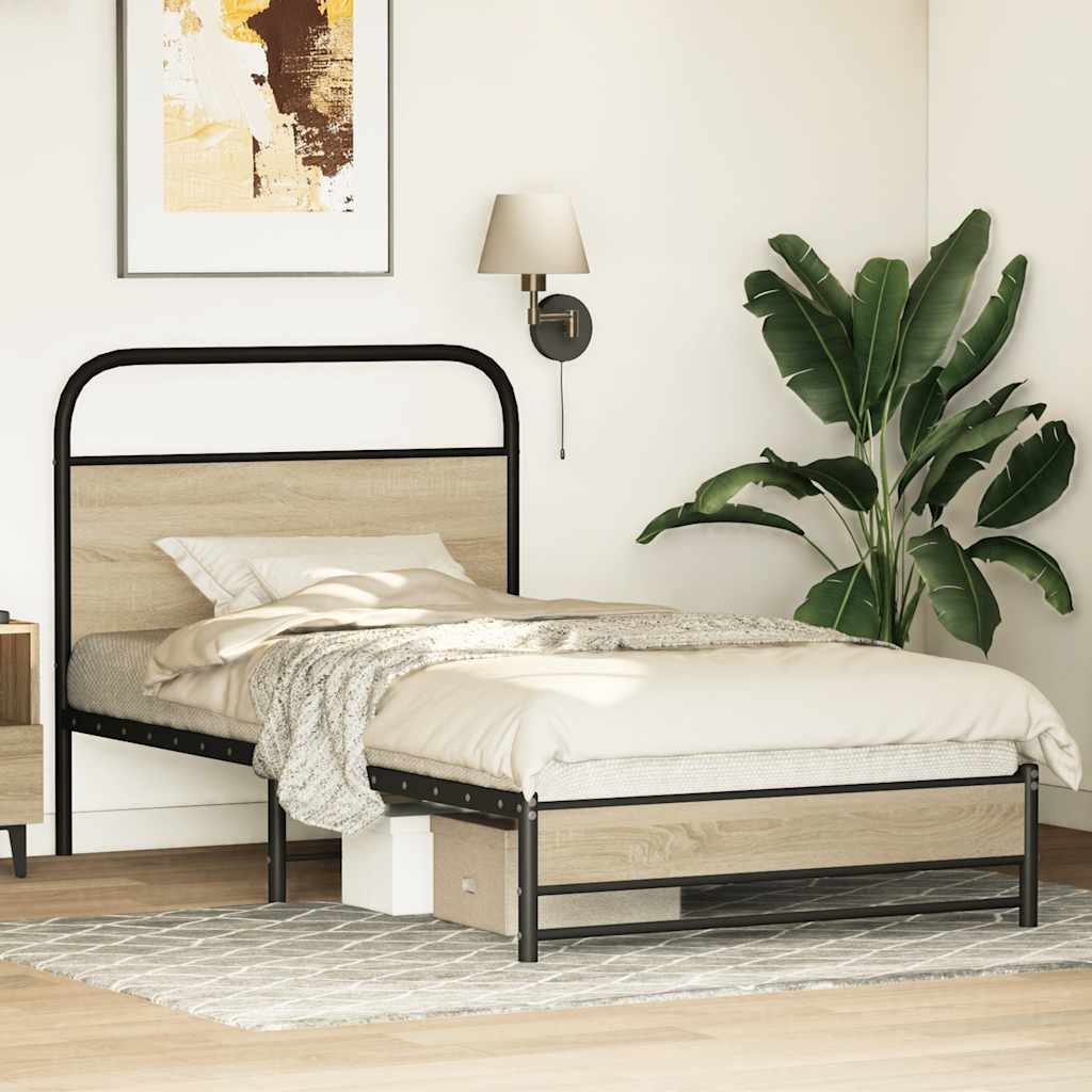 sengeramme 100x200 cm uden madras konstrueret træ sonoma-eg