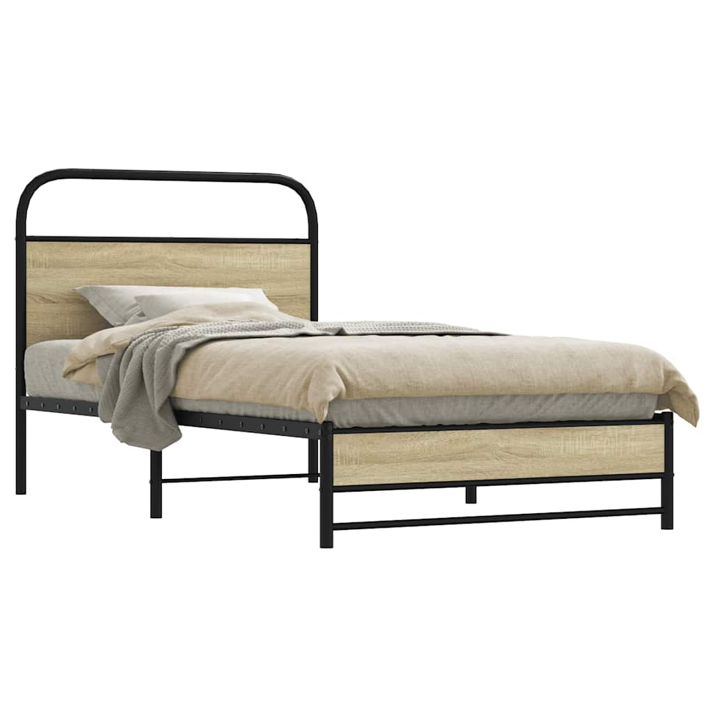 sengeramme 100x200 cm uden madras konstrueret træ sonoma-eg
