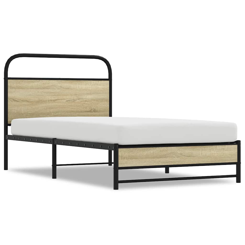 sengeramme 107x203 cm uden madras konstrueret træ sonoma-eg