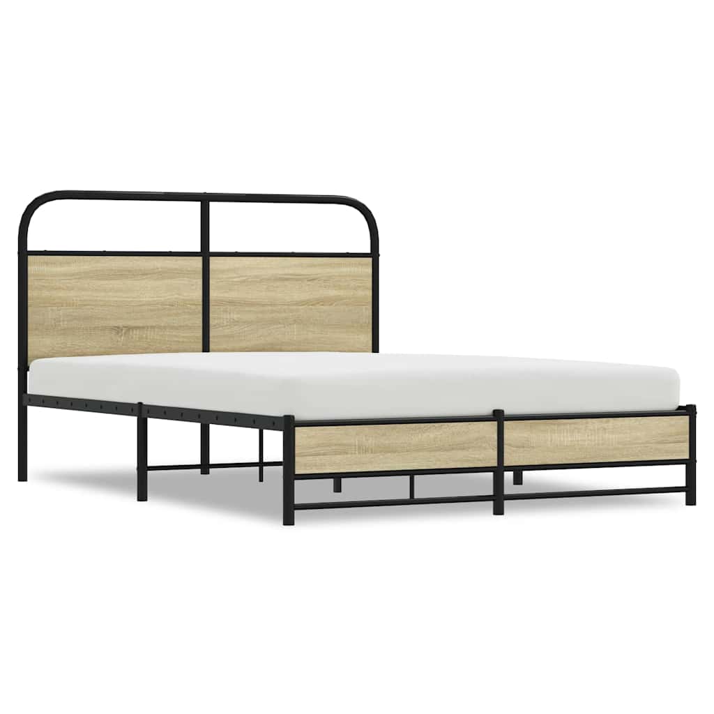 sengeramme 135x190 cm uden madras konstrueret træ sonoma-eg