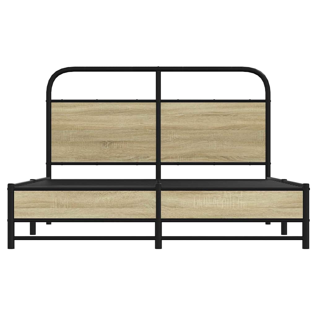 sengeramme 135x190 cm uden madras konstrueret træ sonoma-eg