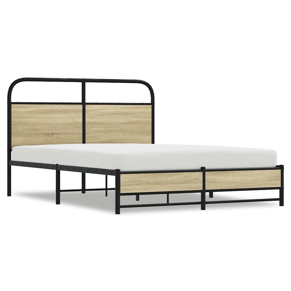 sengeramme 140x190 cm uden madras konstrueret træ sonoma-eg