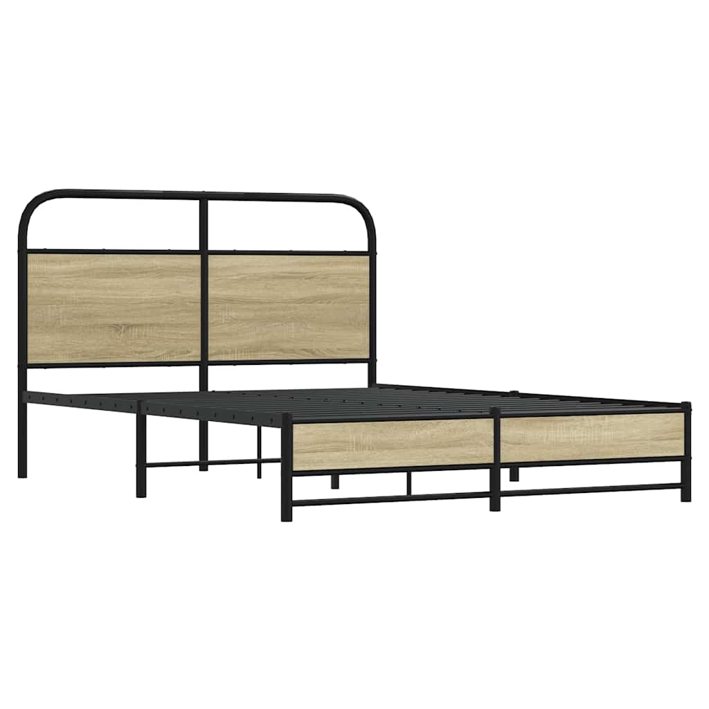 sengeramme 140x190 cm uden madras konstrueret træ sonoma-eg