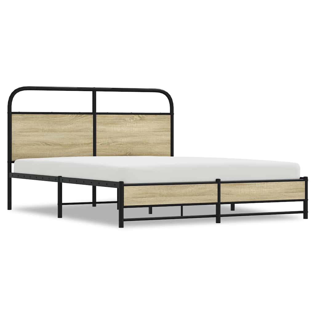sengeramme 150x200 cm uden madras konstrueret træ sonoma-eg