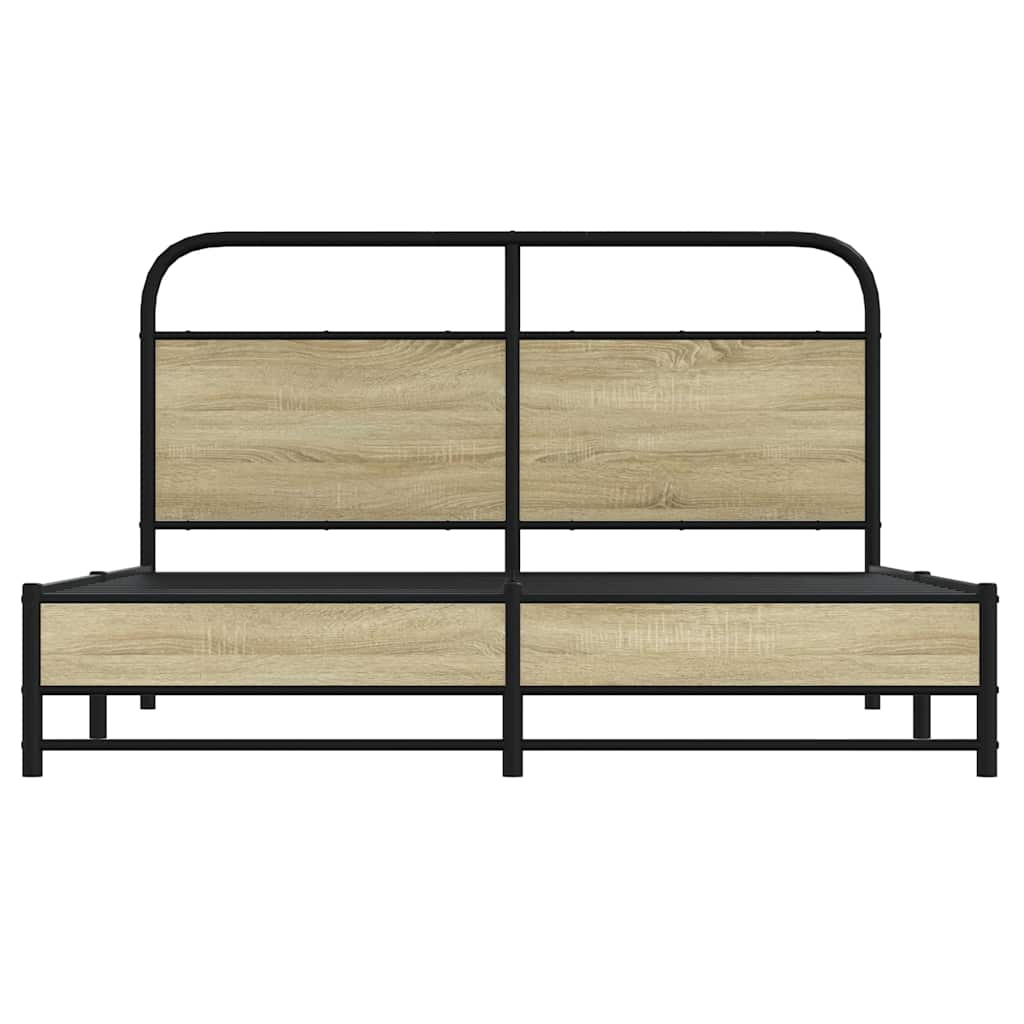 sengeramme 150x200 cm uden madras konstrueret træ sonoma-eg