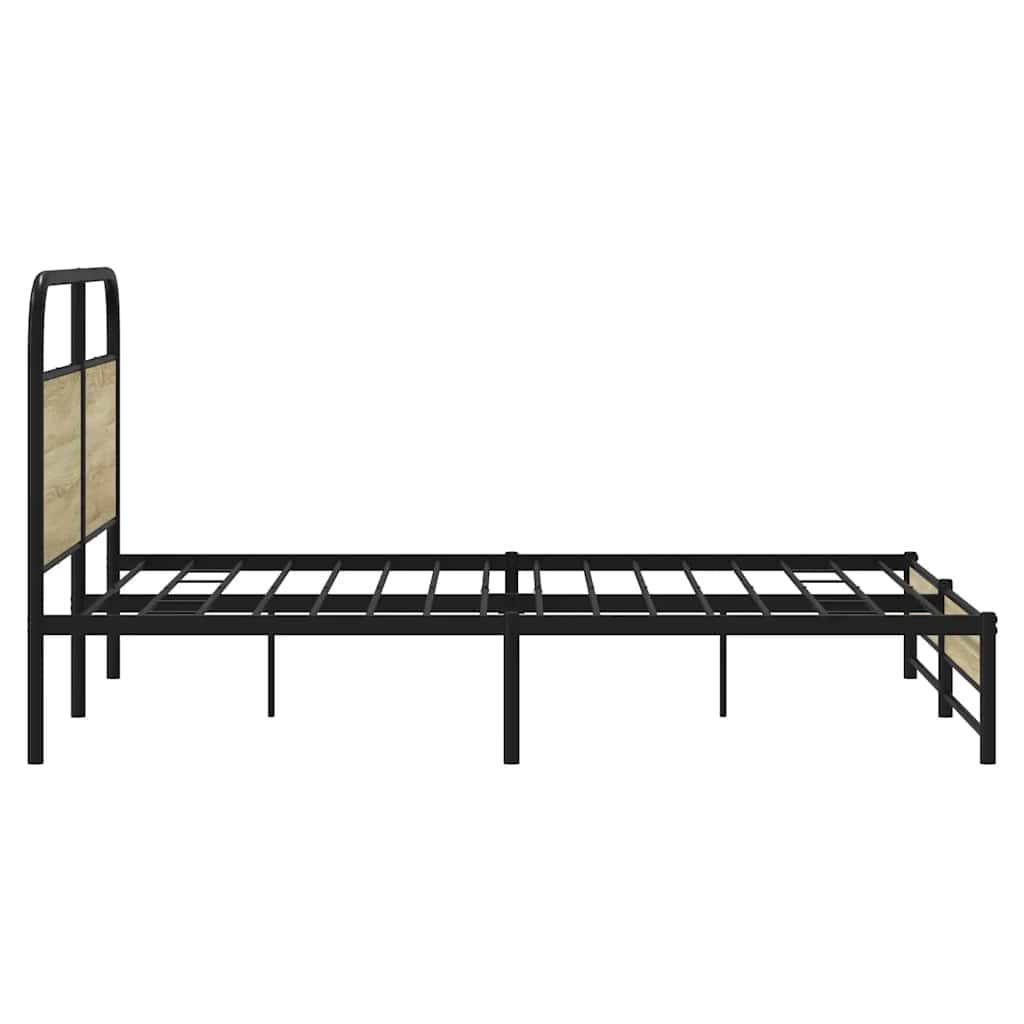 sengeramme 150x200 cm uden madras konstrueret træ sonoma-eg