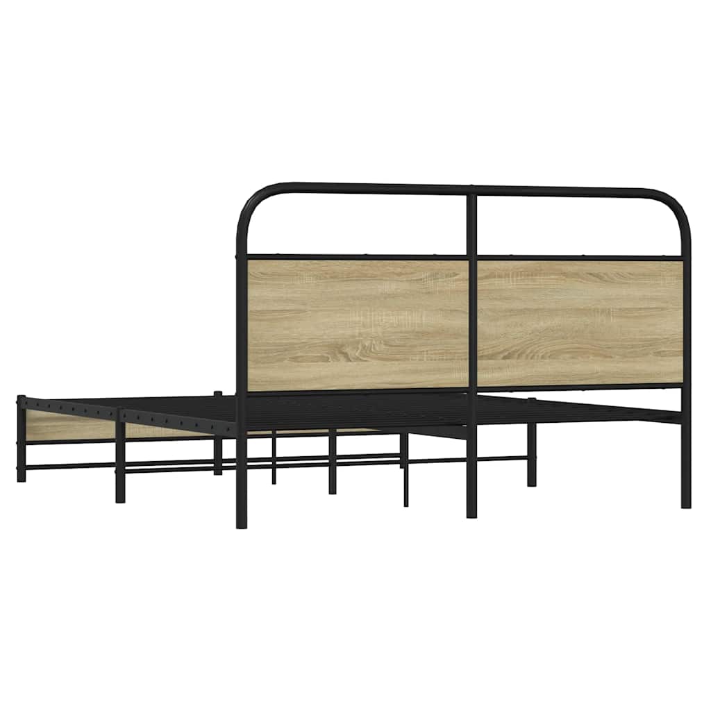 sengeramme 150x200 cm uden madras konstrueret træ sonoma-eg