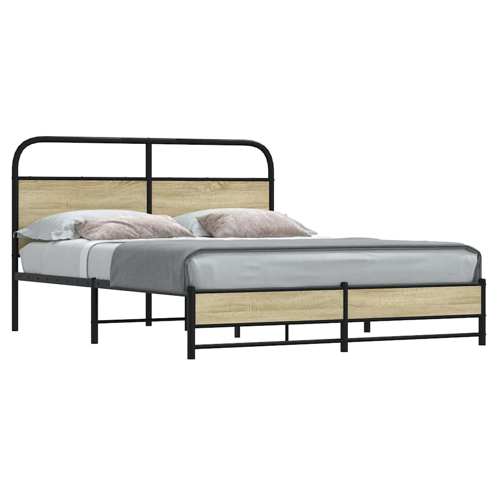 sengeramme 150x200 cm uden madras konstrueret træ sonoma-eg