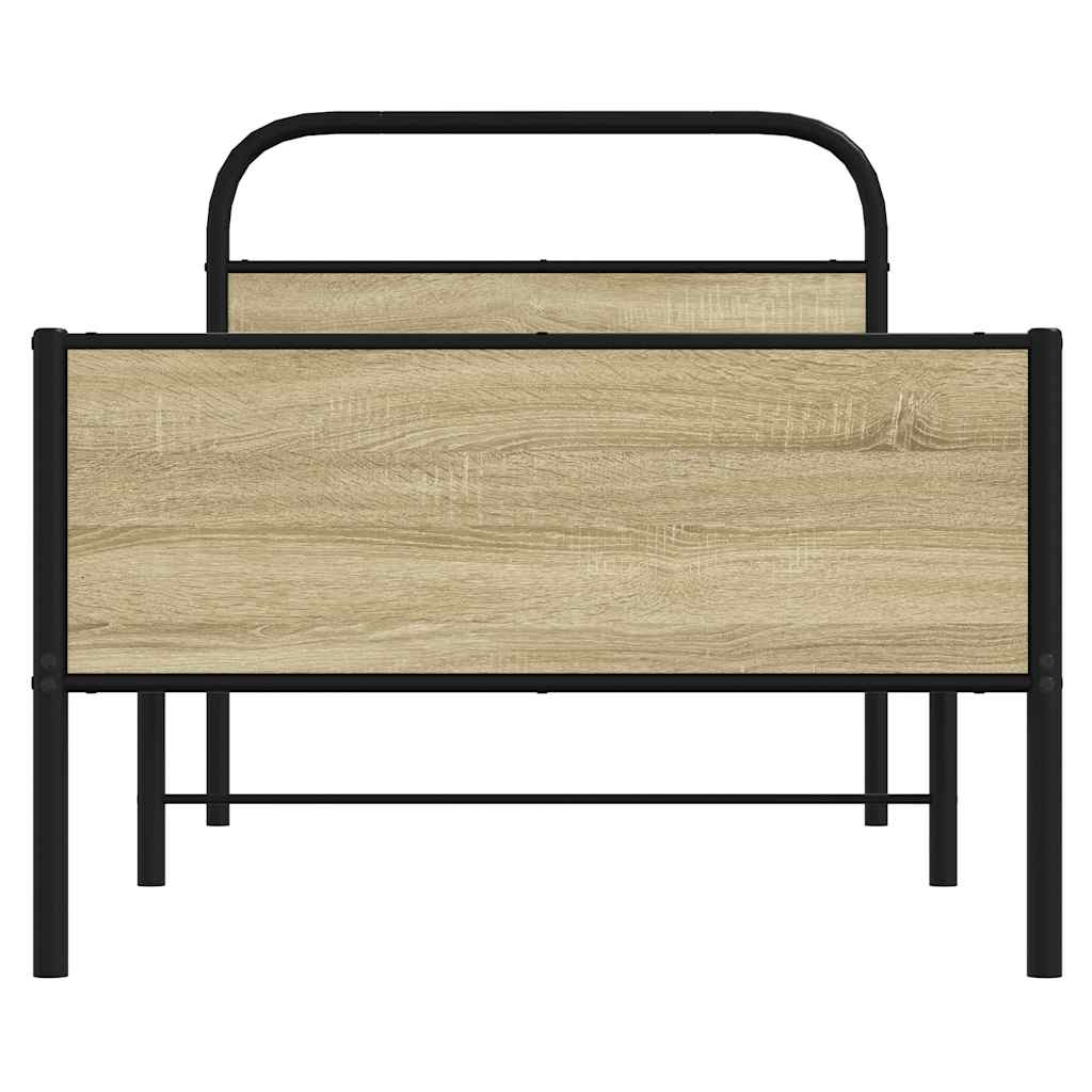 sengeramme 75x190 cm uden madras konstrueret træ sonoma-eg