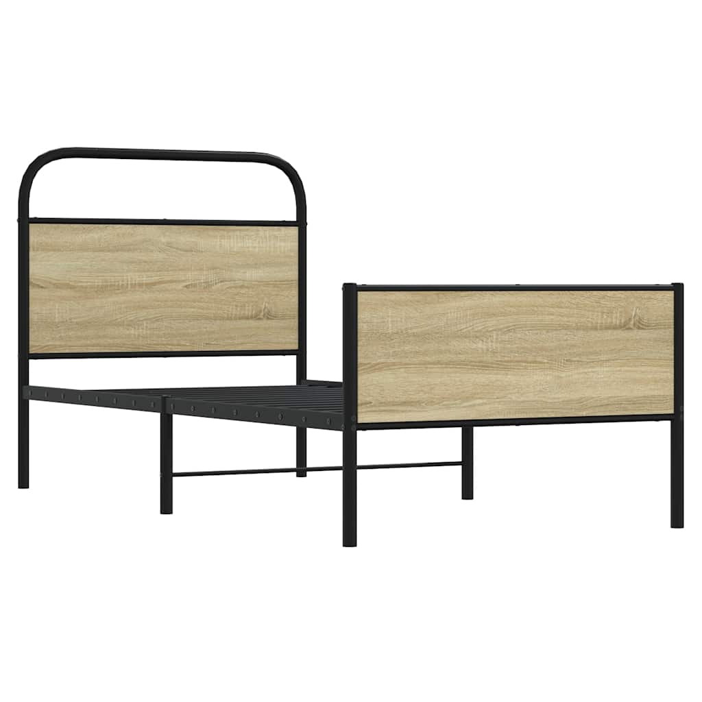 sengeramme 80x200 cm uden madras konstrueret træ sonoma-eg