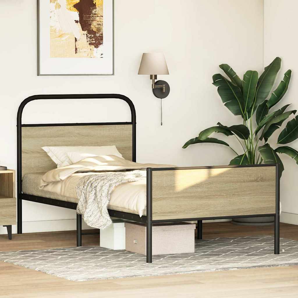 sengeramme 80x200 cm uden madras konstrueret træ sonoma-eg