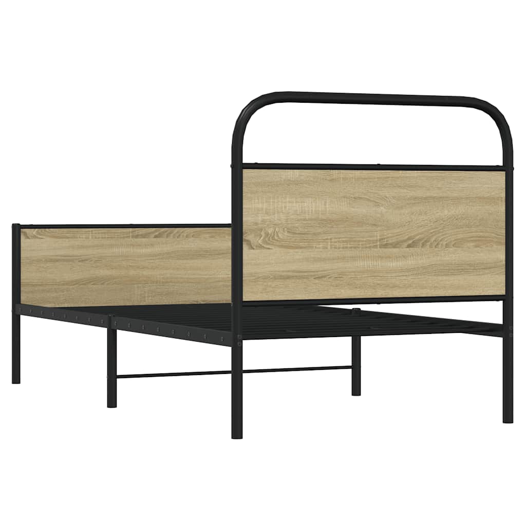 sengeramme 80x200 cm uden madras konstrueret træ sonoma-eg