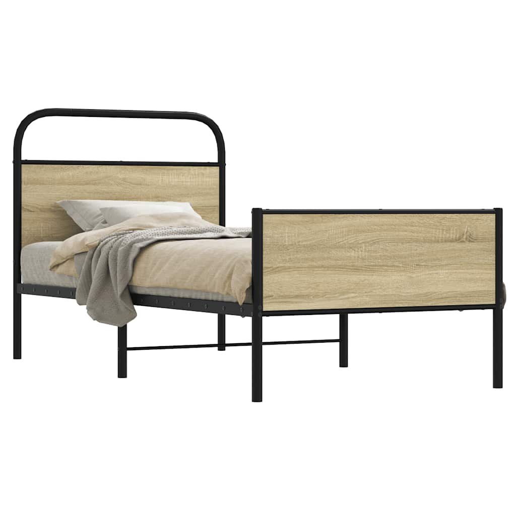sengeramme 80x200 cm uden madras konstrueret træ sonoma-eg