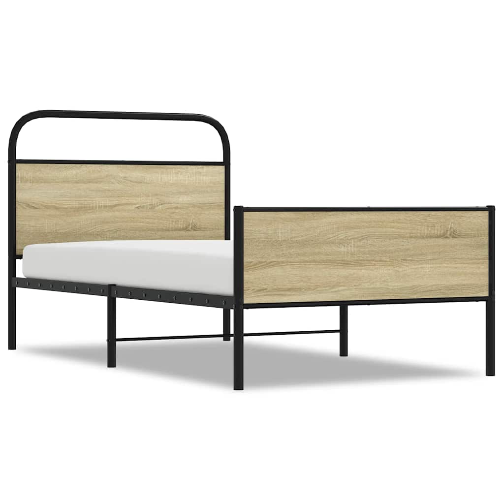 sengeramme 90x190 cm uden madras konstrueret træ sonoma-eg