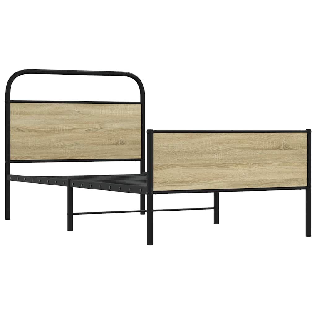 sengeramme 90x190 cm uden madras konstrueret træ sonoma-eg