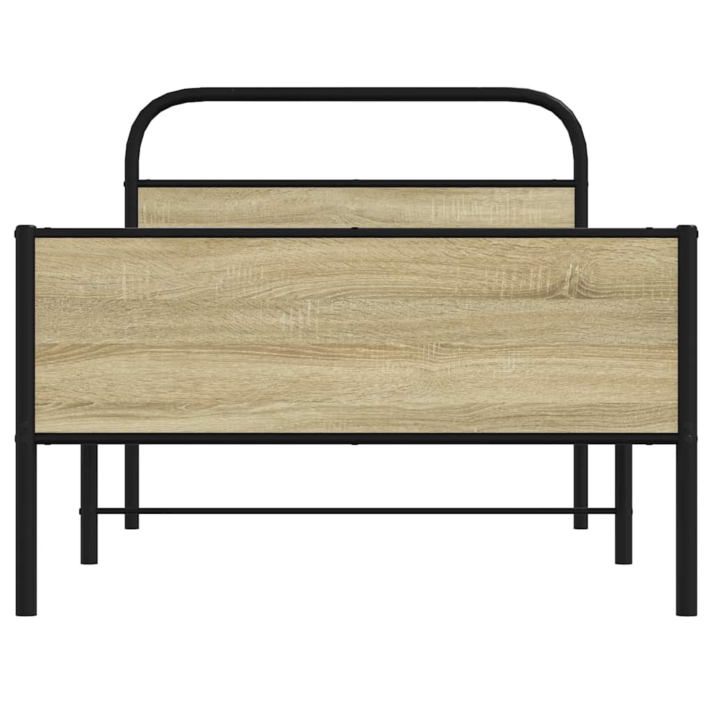 sengeramme 90x190 cm uden madras konstrueret træ sonoma-eg