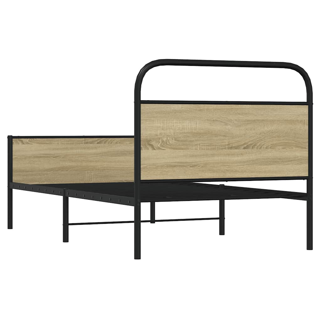 sengeramme 90x190 cm uden madras konstrueret træ sonoma-eg