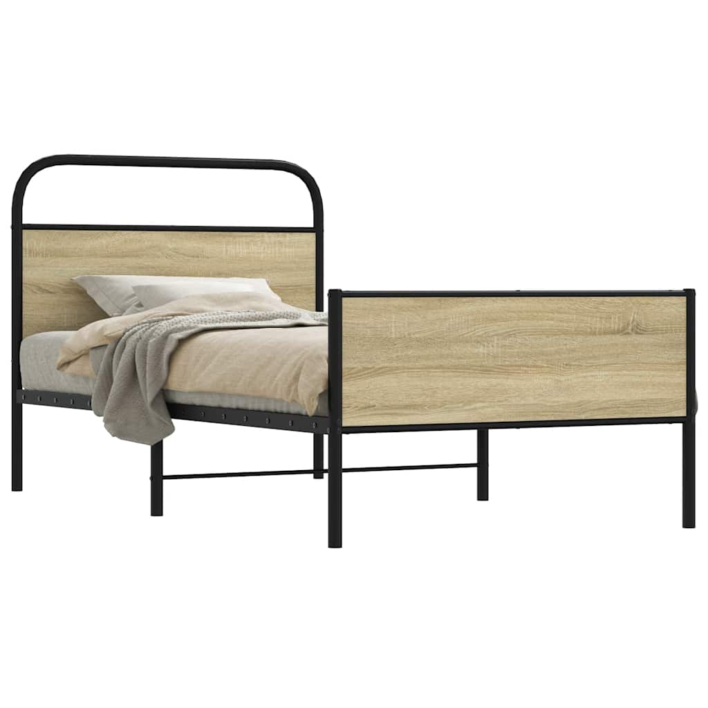 sengeramme 100x190 cm uden madras konstrueret træ sonoma-eg