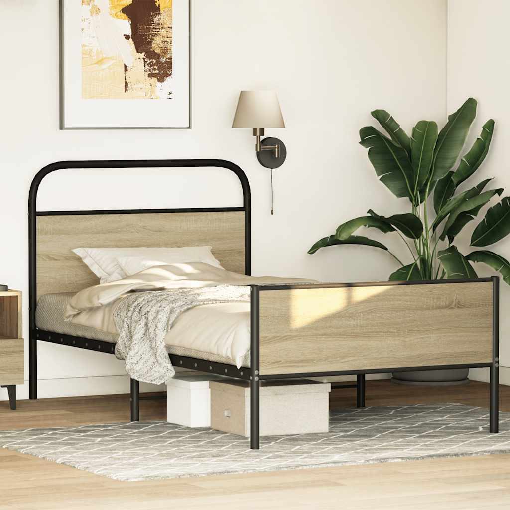 sengeramme 100x200 cm uden madras konstrueret træ sonoma-eg