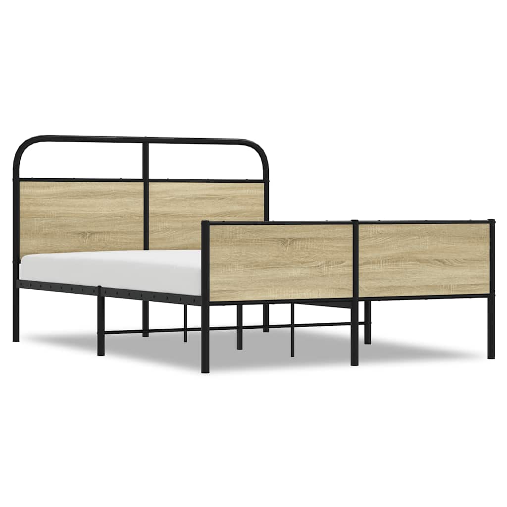 sengeramme 135x190 cm uden madras konstrueret træ sonoma-eg
