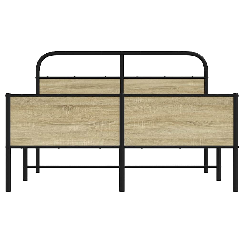 sengeramme 135x190 cm uden madras konstrueret træ sonoma-eg