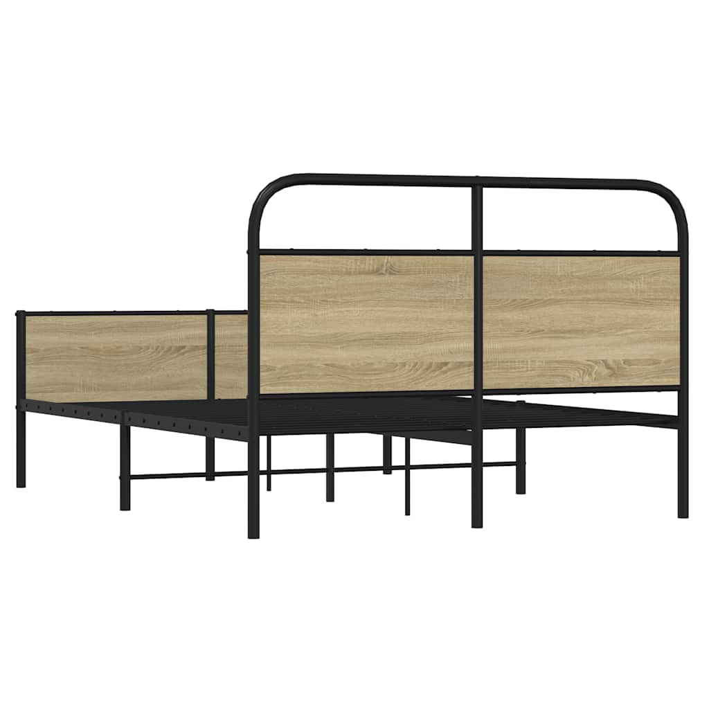 sengeramme 135x190 cm uden madras konstrueret træ sonoma-eg