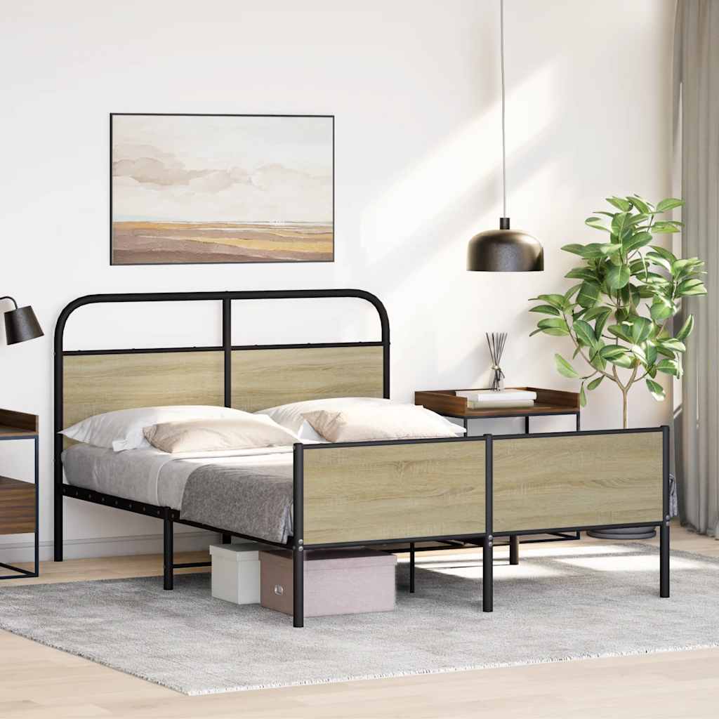 sengeramme 140x190 cm uden madras konstrueret træ sonoma-eg