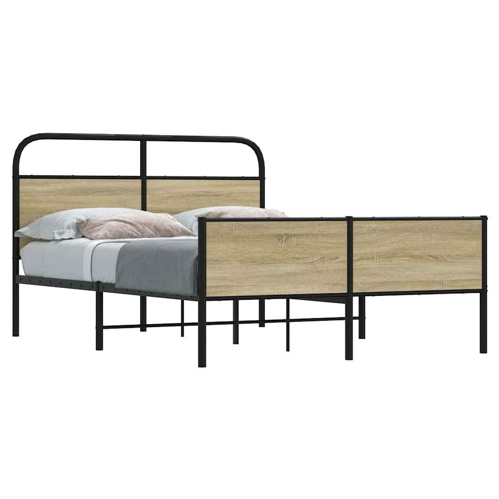 sengeramme 140x190 cm uden madras konstrueret træ sonoma-eg
