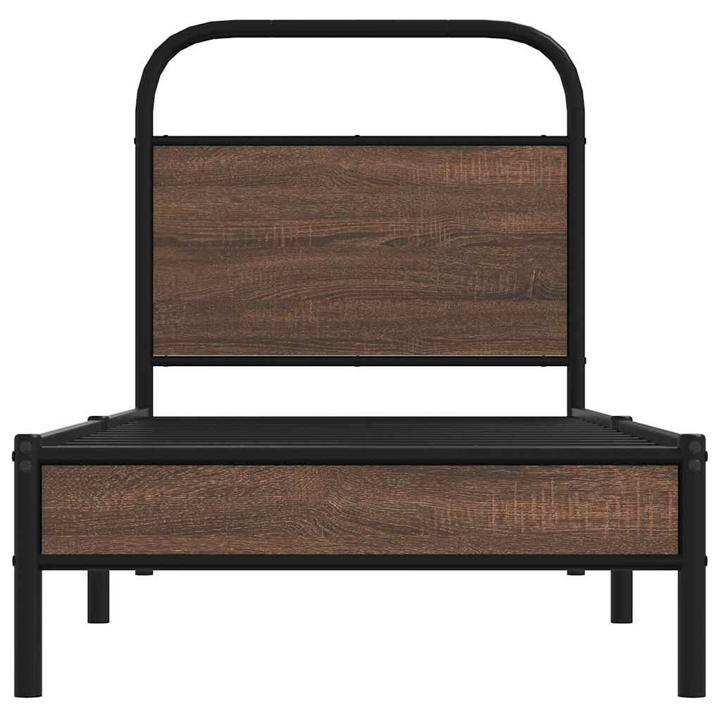 sengeramme 80x200 cm uden madras konstrueret træ brunt eg