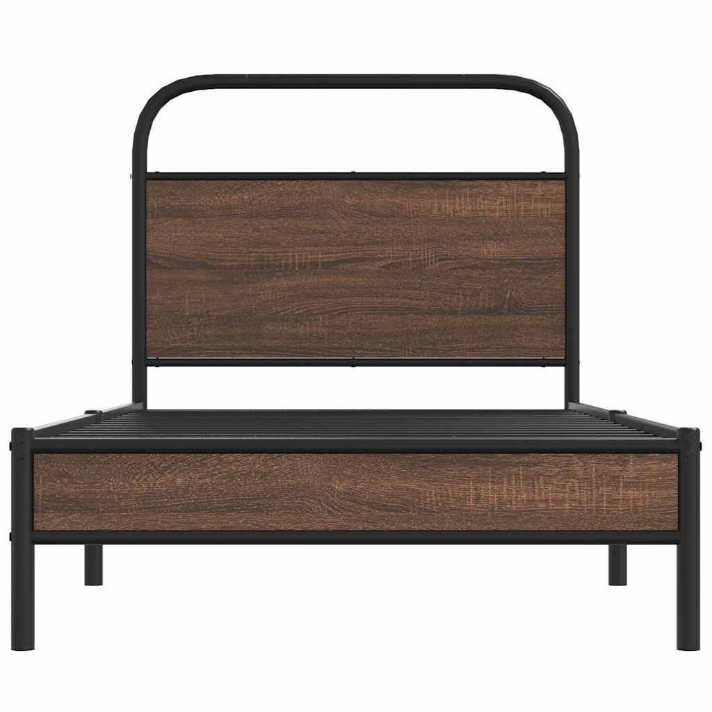 sengeramme 100x190 cm uden madras konstrueret træ brunt eg