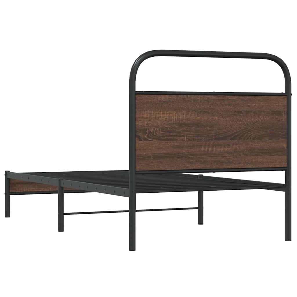 sengeramme 100x200 cm uden madras konstrueret træ brunt eg