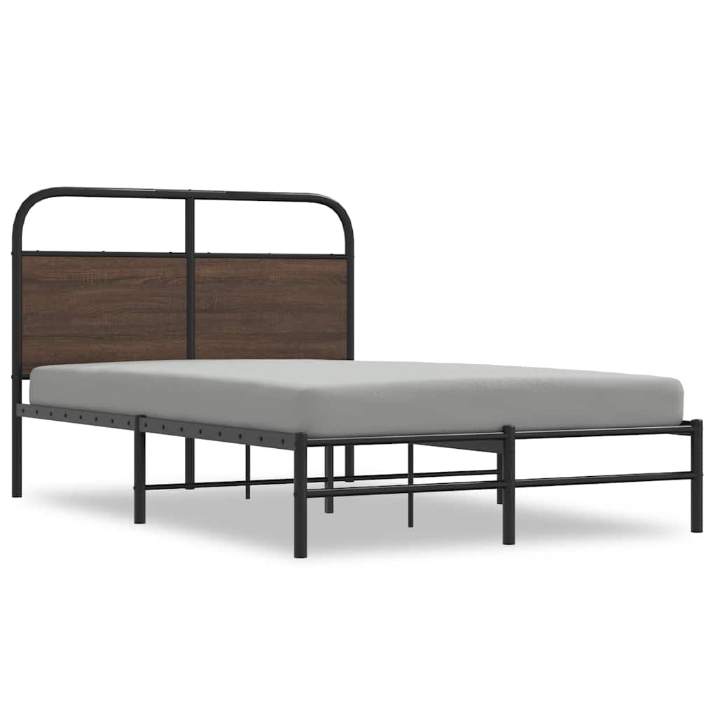 sengeramme 120x190 cm uden madras konstrueret træ brunt eg