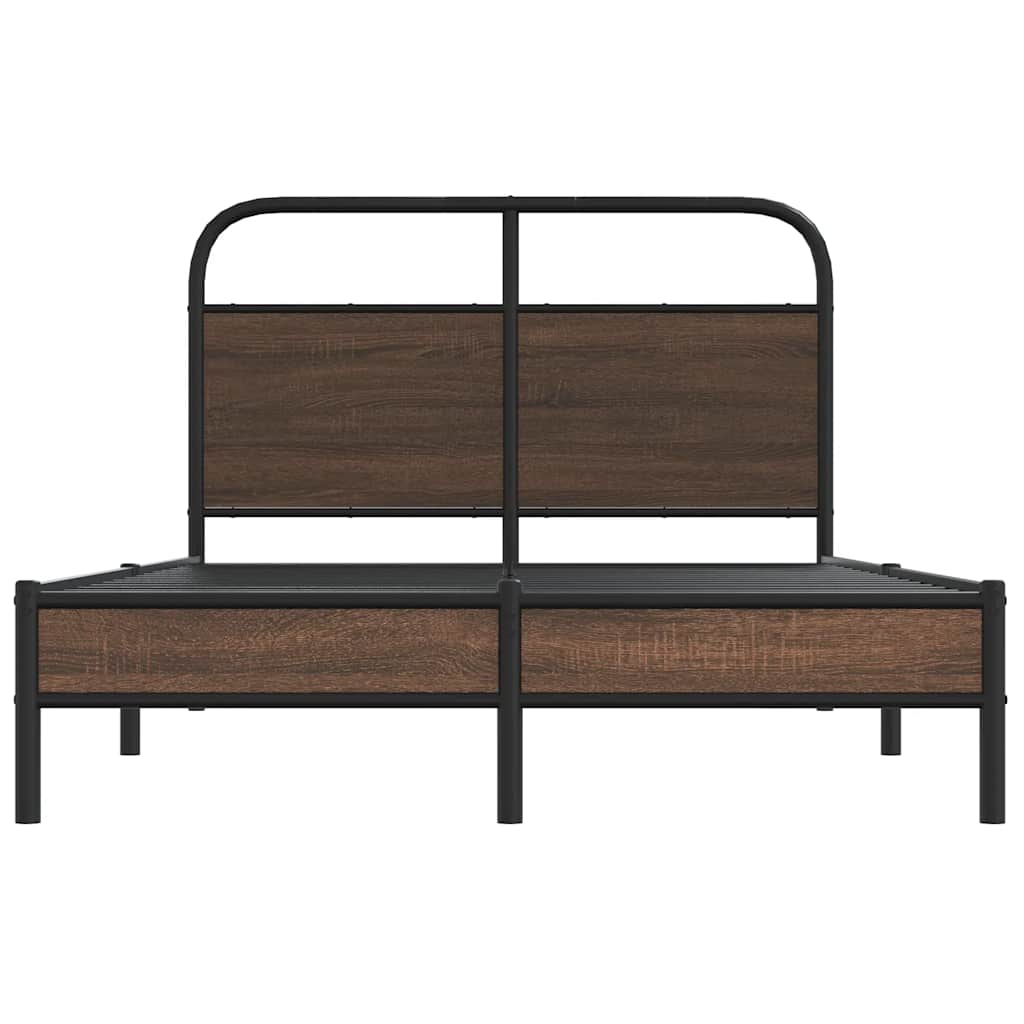 sengeramme 120x190 cm uden madras konstrueret træ brunt eg