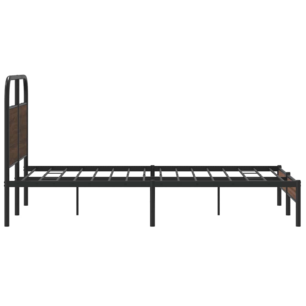 sengeramme 120x190 cm uden madras konstrueret træ brunt eg