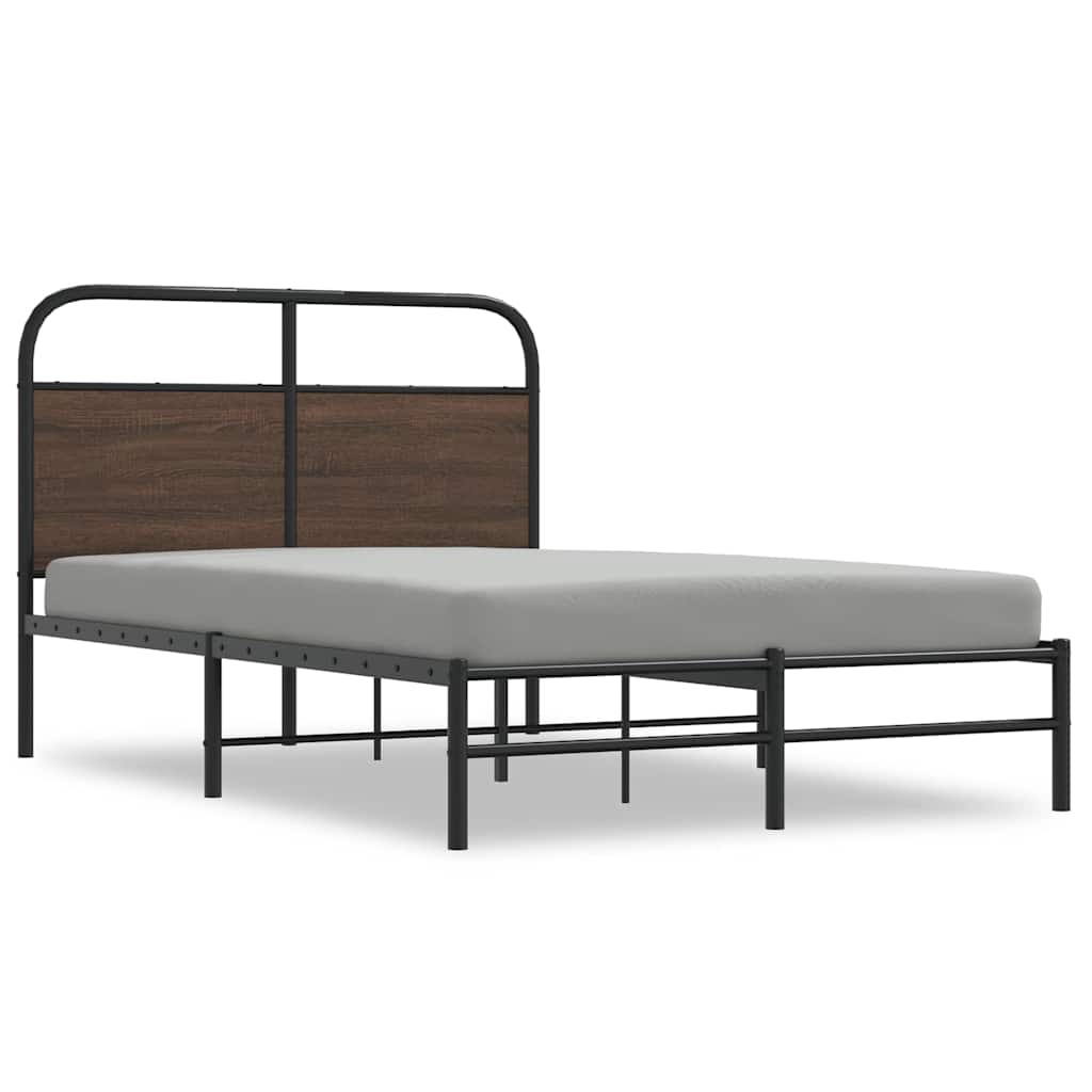 sengeramme 120x200 cm uden madras konstrueret træ brunt eg