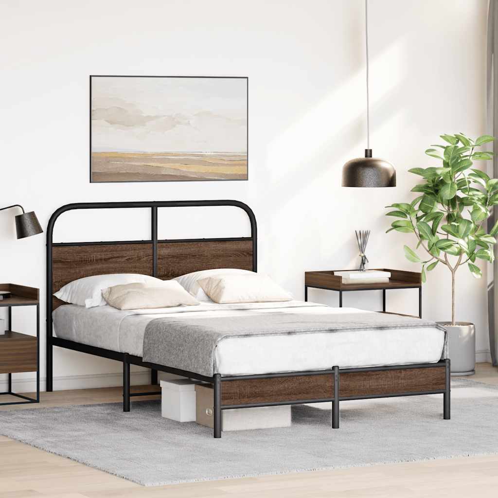 sengeramme 120x200 cm uden madras konstrueret træ brunt eg