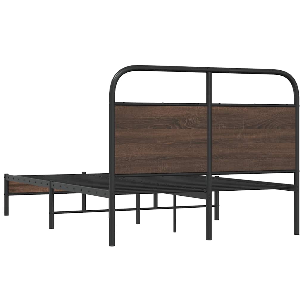 sengeramme 120x200 cm uden madras konstrueret træ brunt eg