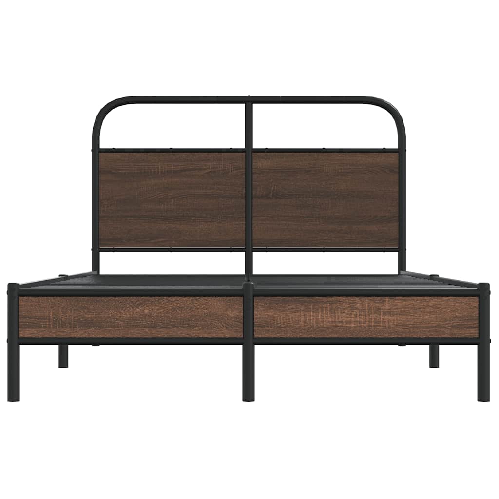 sengeramme 140x190 cm uden madras konstrueret træ brunt eg