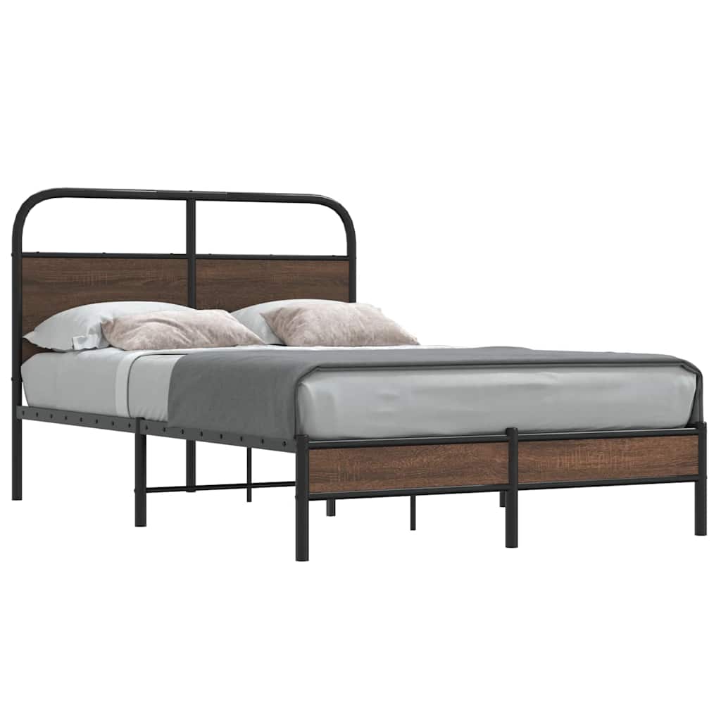 sengeramme 140x200 cm uden madras konstrueret træ brunt eg